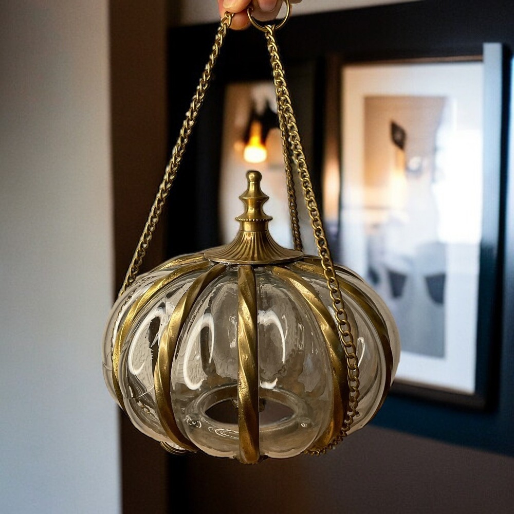 Vintage Large Oil / Candle Hanging Swag Lamp? with Unique Rare Heavy